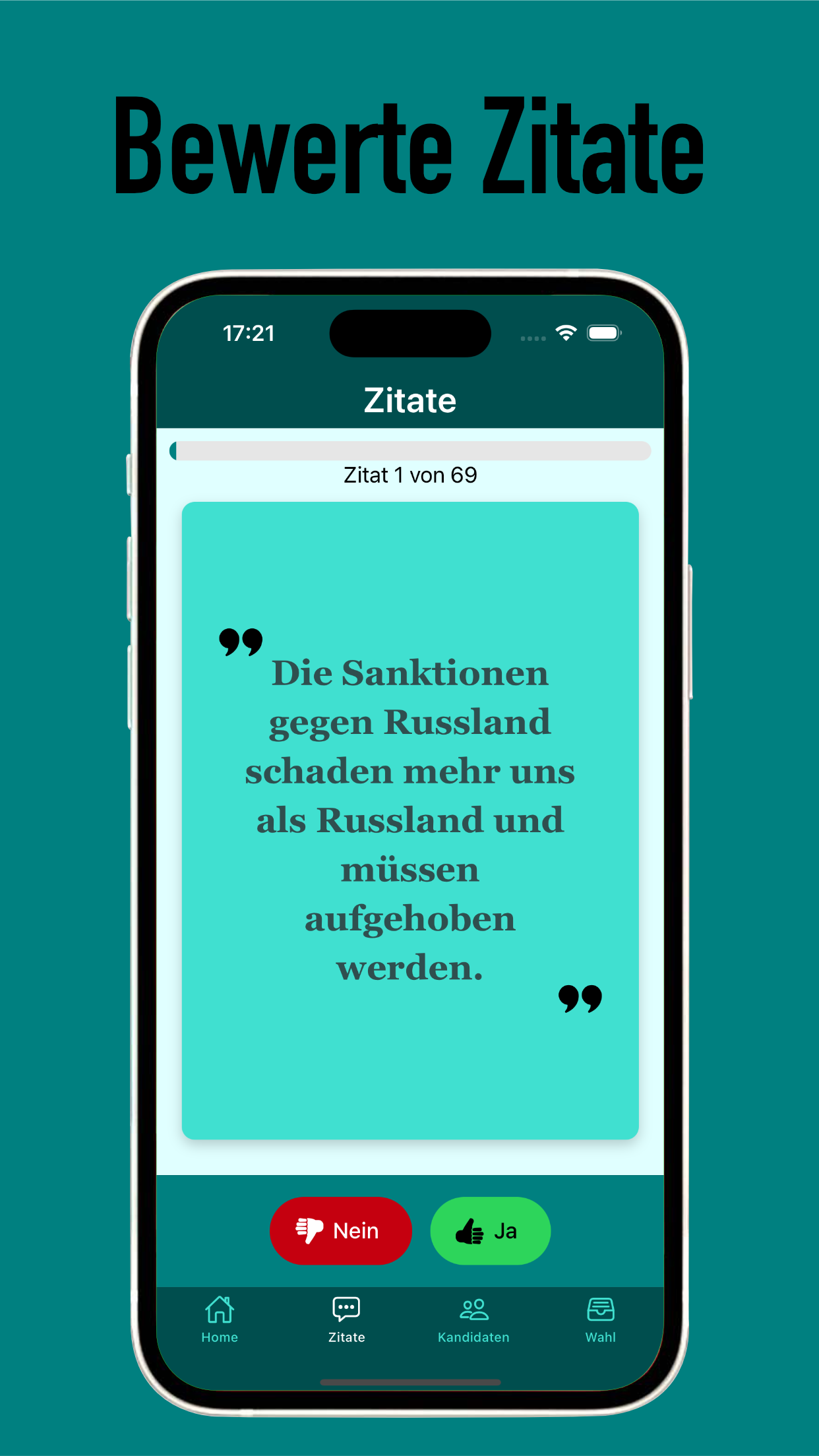 qVote App – Startscreen